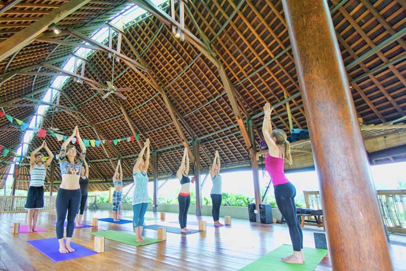 yoga activity at floating leaf