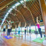 People do yoga at yoga shala Bali Floating Leaf